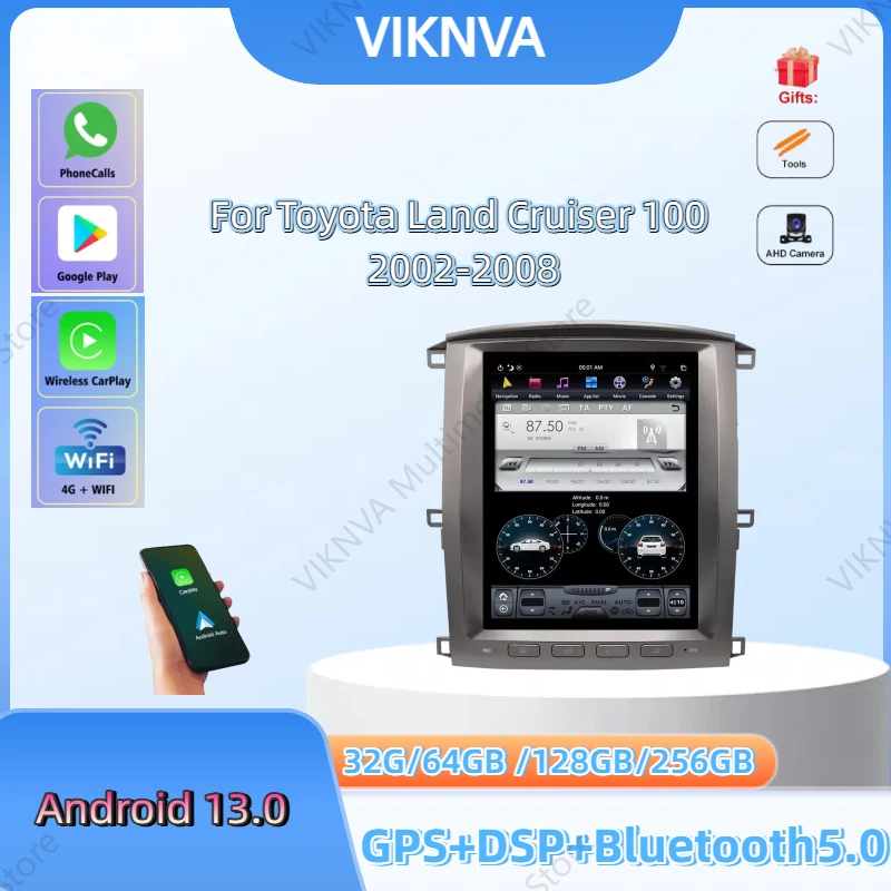 

Car Multimedia Player For Toyota Land Cruiser 100 2002-2008 Android 13 Radio Stereo Screen Intelligent Systems Audio Head Unit