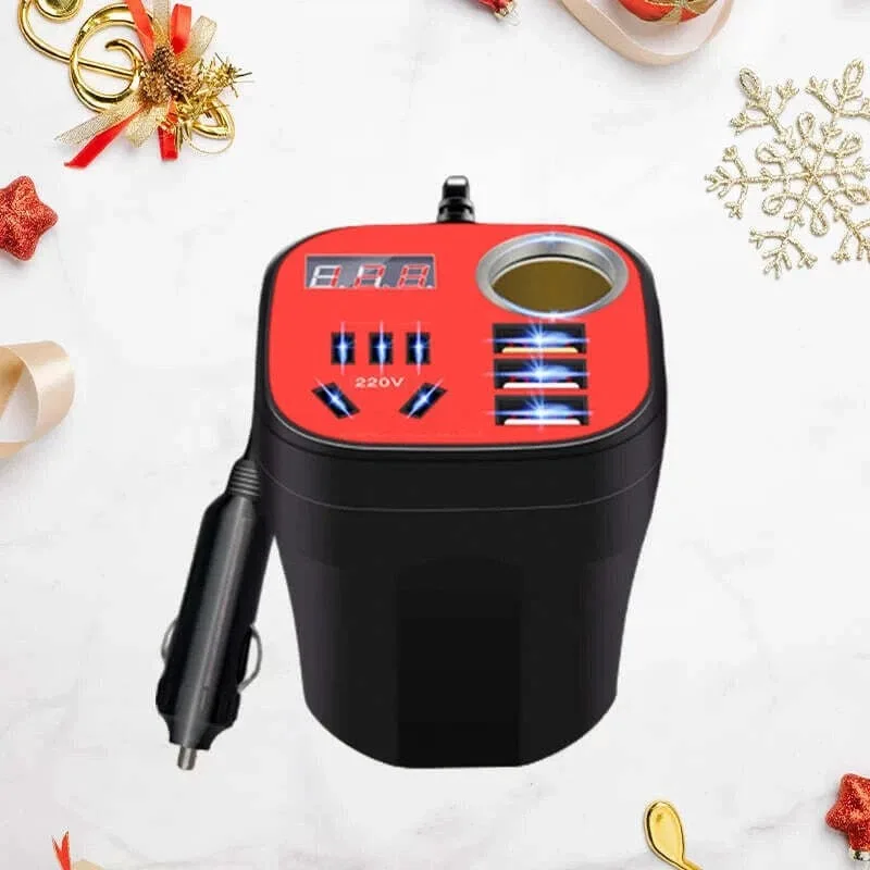 

Car Mounted Cup Type Inverter Converter QC Charger, Car Power Converter