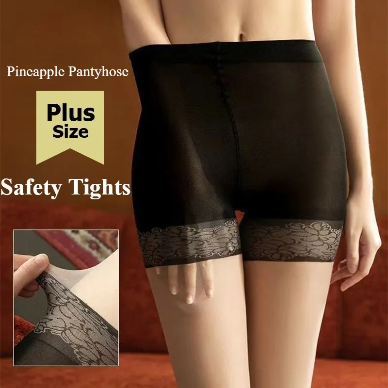 

2026 New Plus Size Safety Tights Summer Ultra Thin Anti Hook Breathable Mesh Silk Pineapple Pantyhose Skin-Beauty Sheer Stocking