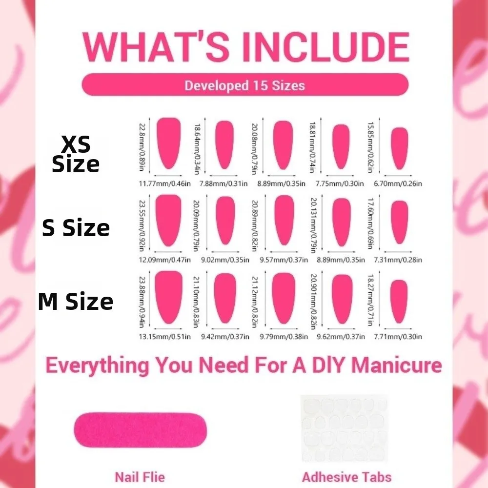 30pcs Fashion Sweet Fake Nail Tips Pink Flower Designs 3D Flower Extended Nail Extensions French Almond Nails Women Use