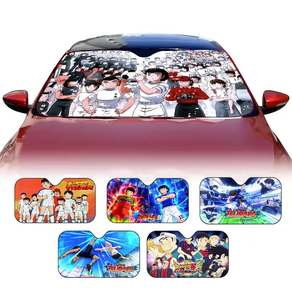 Cartoon Captain Tsubasa Football Car Windshield Foldable Sun Shade Cover Block Reflector Portable Breathable Anti UV Protector