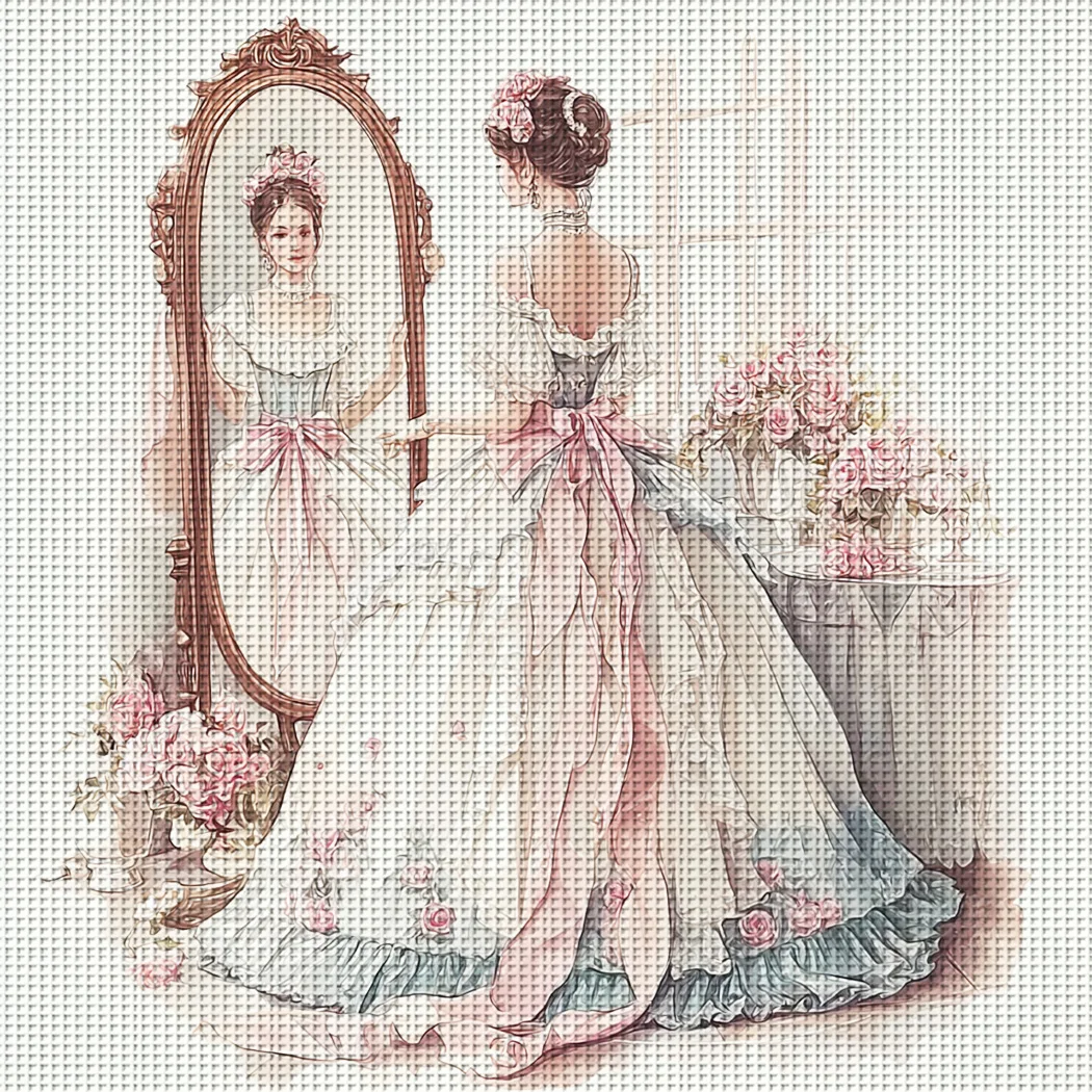 

1 шт., 36x36 см/14,17x14,17 дюймов, набор для вышивания крестиком 11CT, Викторианская благородная дама, набор для вышивания крестиком для начинающих взрослых, для расслабляющей вышивки.