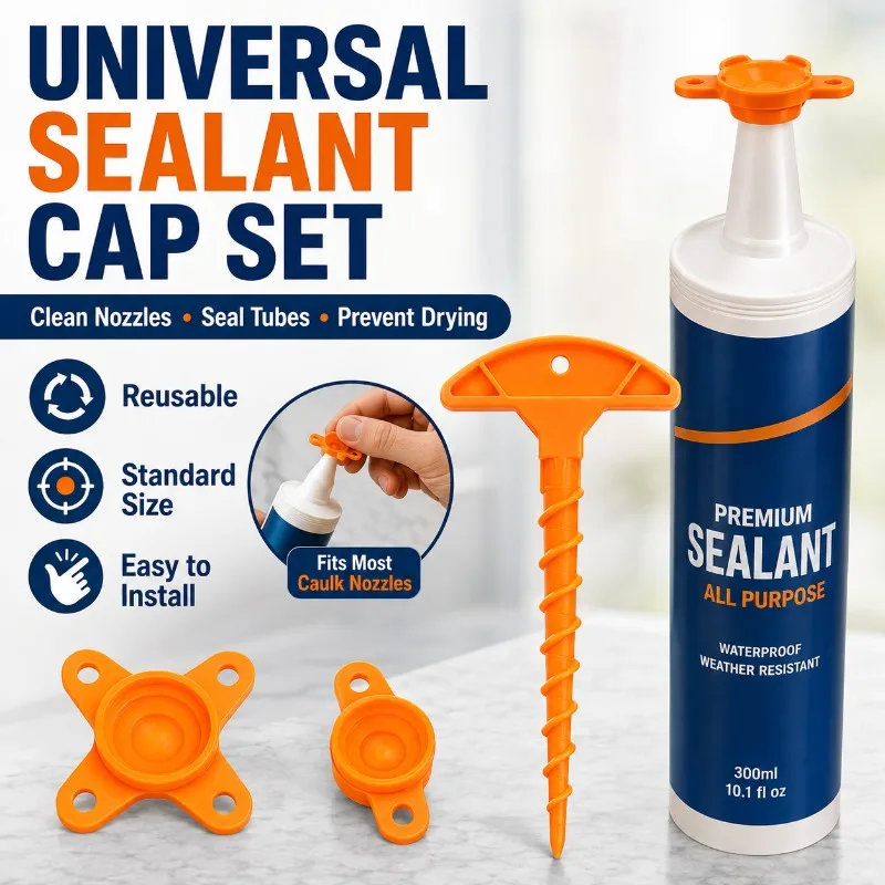 Sealant Nozzle Protector Kit, Spiral Cleaner and Tight Sealing Caps, Universal Anti-Dry Caulk Tube Storage Tool