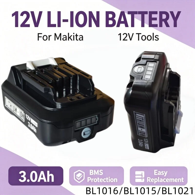 3000mAh 12V Lithium‑ion Replacement Battery For BL1021B BL1020 BL1016 BL104 DF331D BL1021 Power Tool Accessories