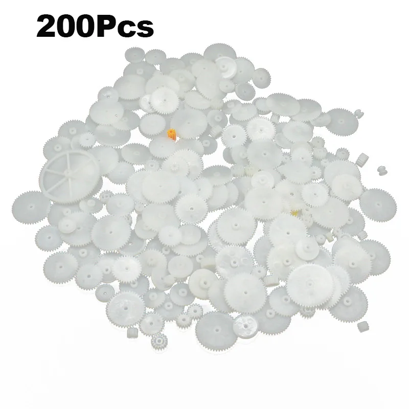 200Pcs ingranaggi di plastica misti borsa ingranaggi trasmissione motore M0.5 stampo accessori giocattolo fatti a mano fai da te