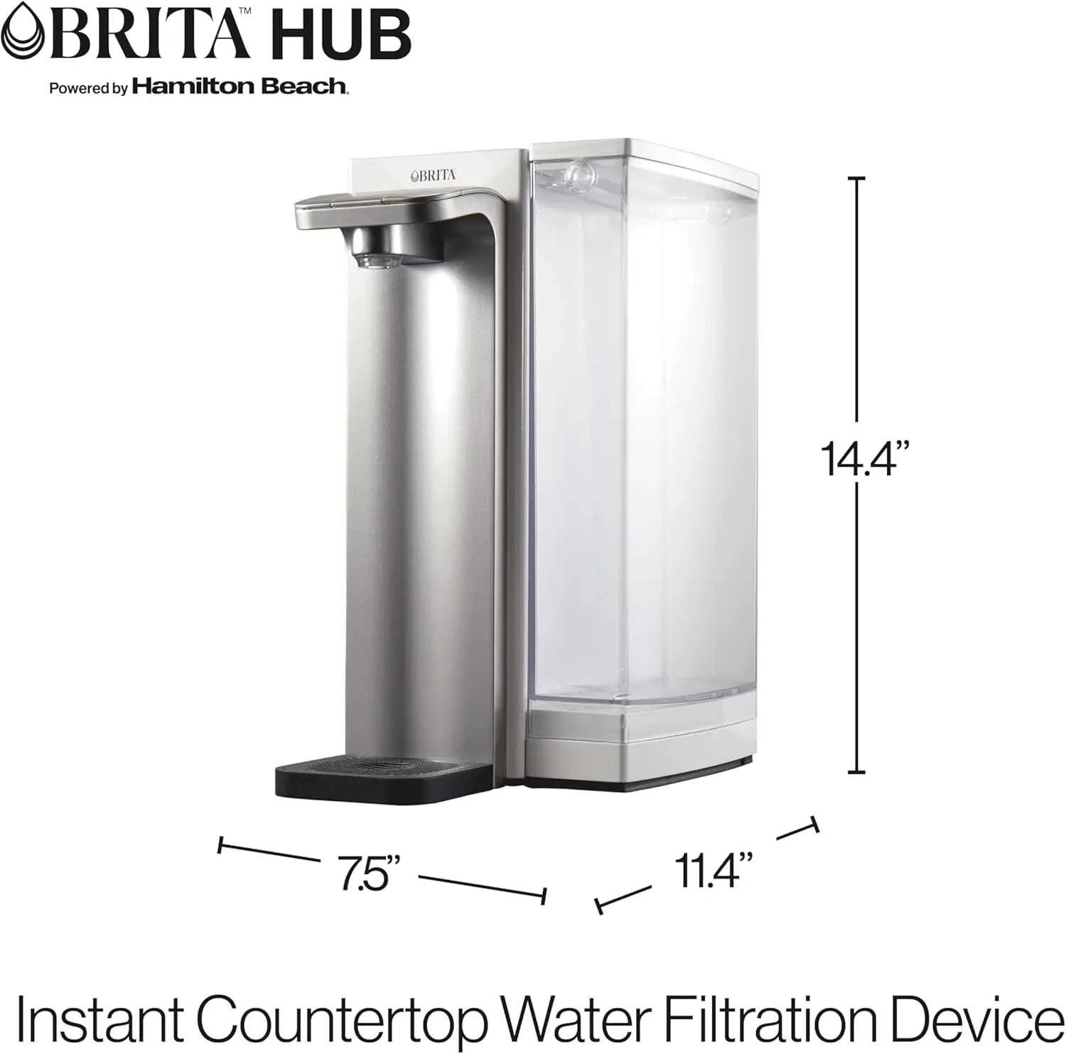 Brita Hub Instant Powerful Countertop Water Filter System, Reduces Contaminants Includes 6 Month Carbon Block Filter