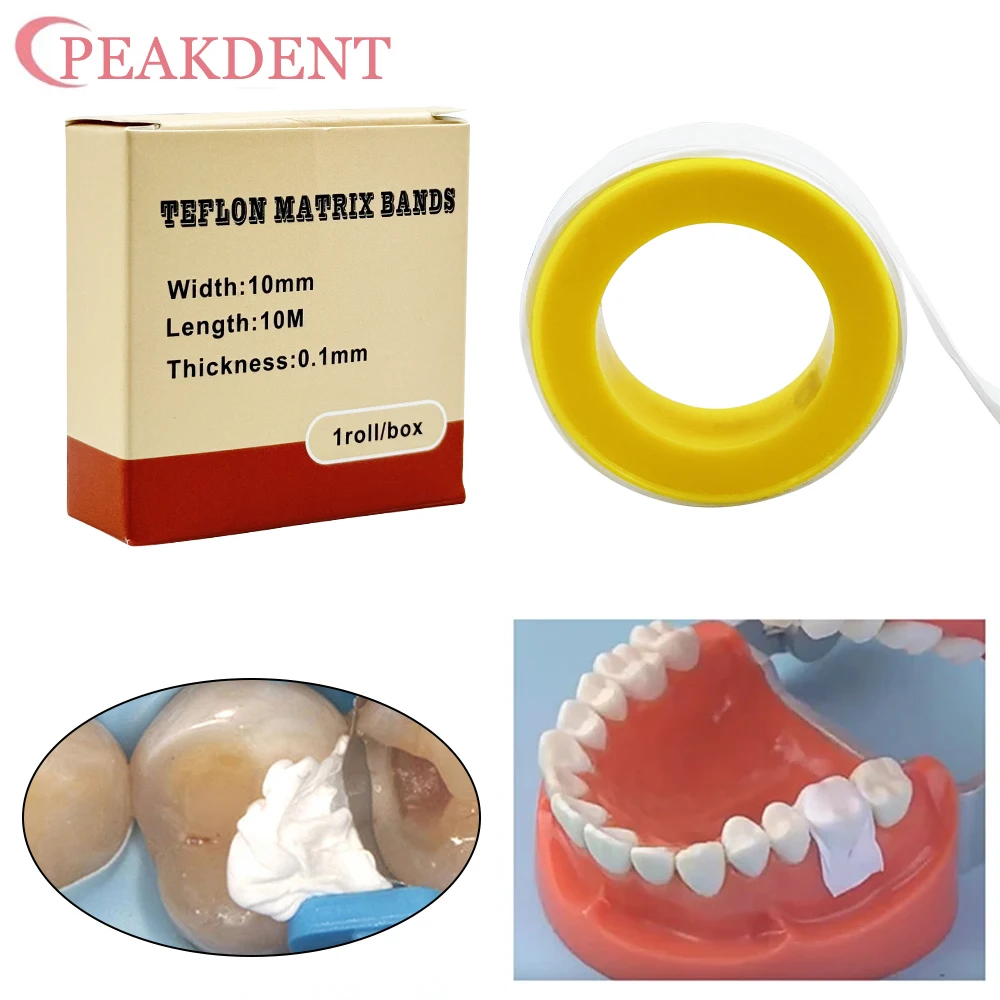 

1Roll Dental Teflon Matrix Bands Anti-corrosive Non-Stick Matrix Strips Matrices PTFE Raw Material Belt Dentist Restore Material