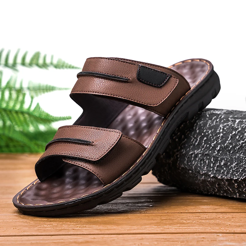Men's Casual Slide Sandals with Adjustable Straps for Comfortable All-Day Wear, Perfect for Beach, Poolside, or Daily Errands, L