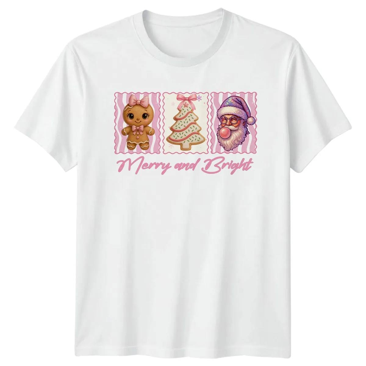 عيد ميلاد سعيد ومشرق عطلات سانتا الزنجبيل رجل تي شيرت المرأة #1