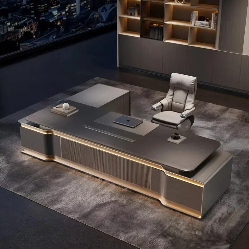 Luxury Boss Desk High-End Modern MDF Assemble Office Desks Minimalist Design Modular Healthy Customizable Colors CEO's Office
