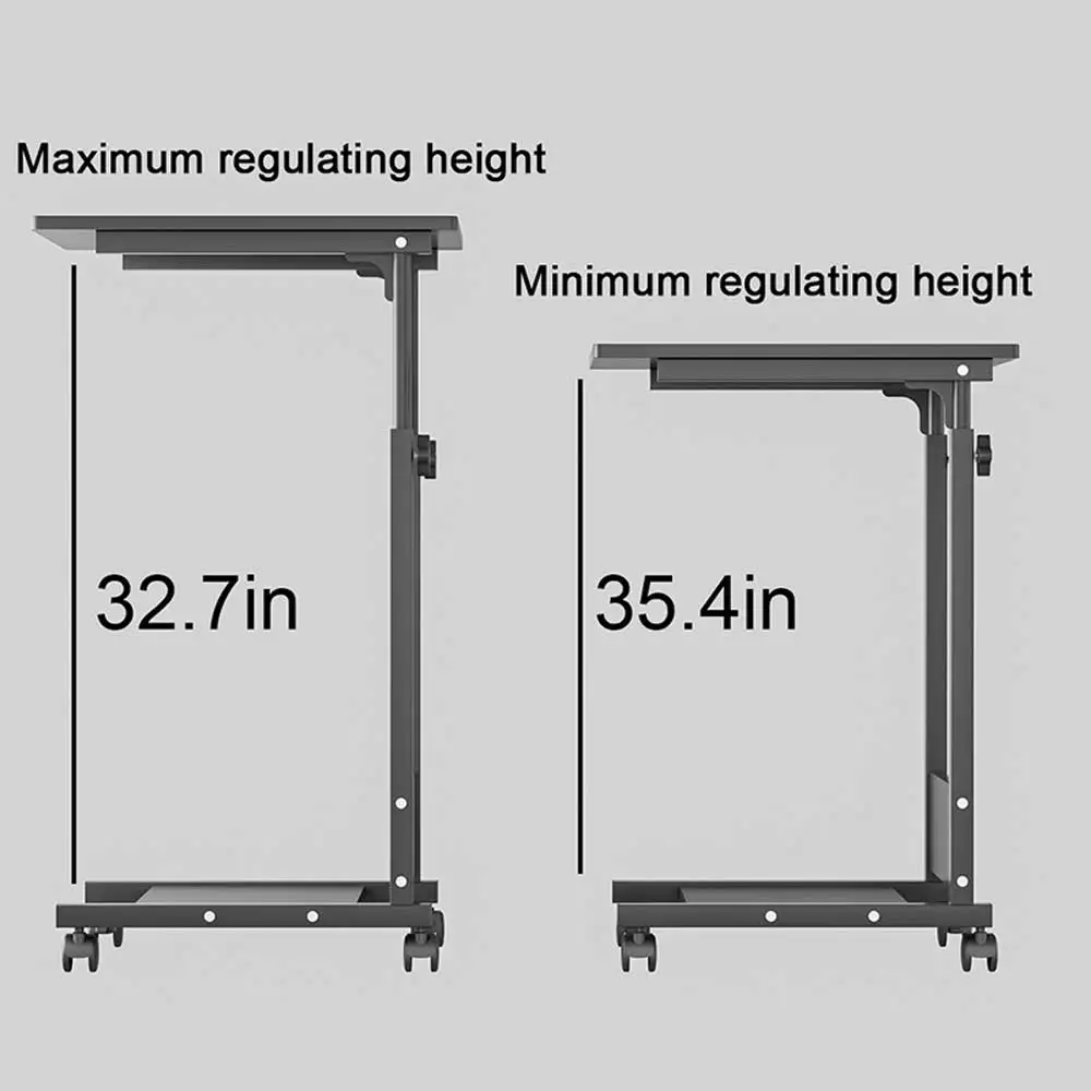 Coffee Table C-shape Side Table Liftable Simple Laptop Study Conference Table Sofa Bed Side Table 56.5x37cm