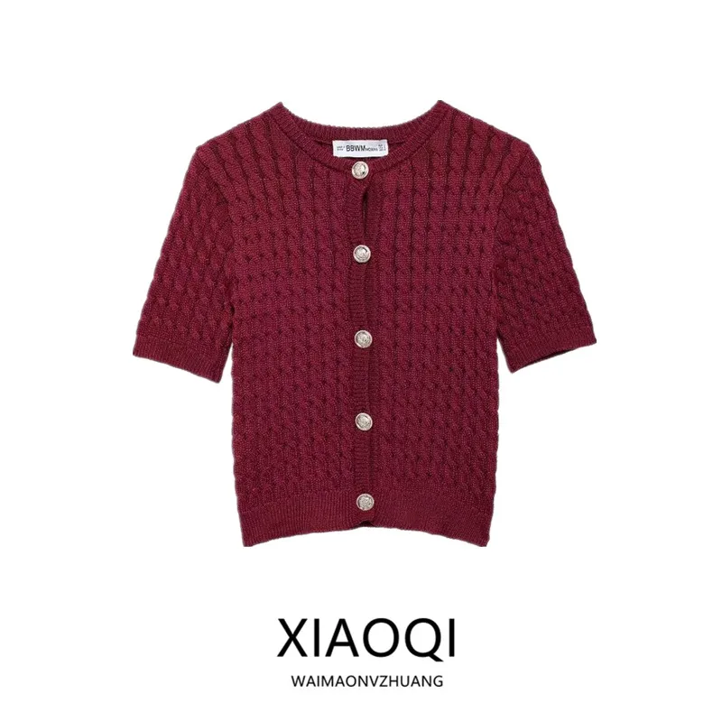 

Faionable Knitted ort Sve round Ne Slim Fit Women's Cardigan Autumn 2024 New Arrival Commute Sle Long Sve Regul...
