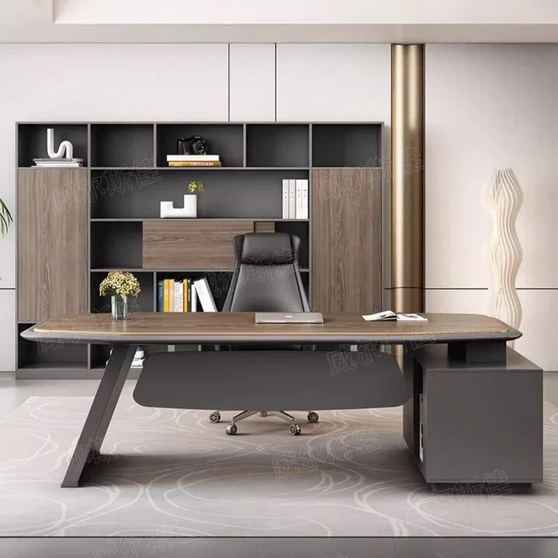 Luxury Executive Desk Storage Drawers Modern Decoration Office Table Furniture Room Gaming Computer Height Horizontally Biurko