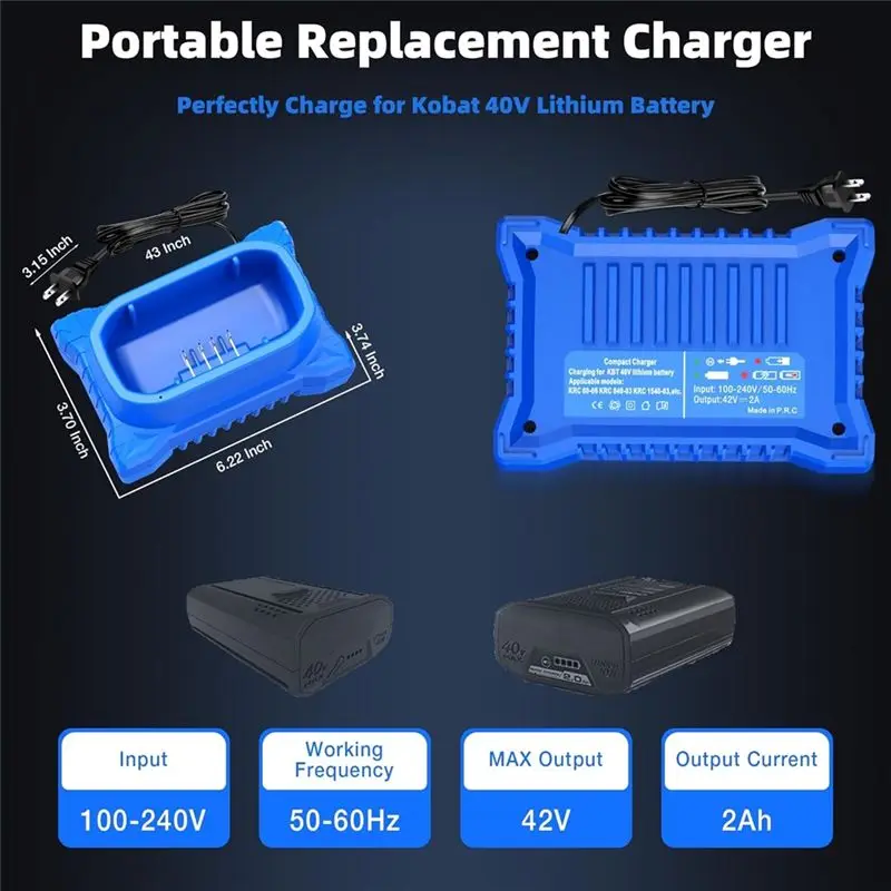 A25I-Mini 2A Battery For 40V Max Battery KB440-03 KB2540C-06 KB640-03 KB240-06 KB640-06 KB245-06 US PLUG
