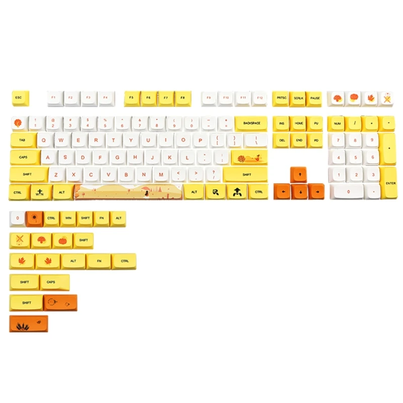 129 XDA Keycaps Набор сублимационной краски PBT для механической игровой клавиатуры