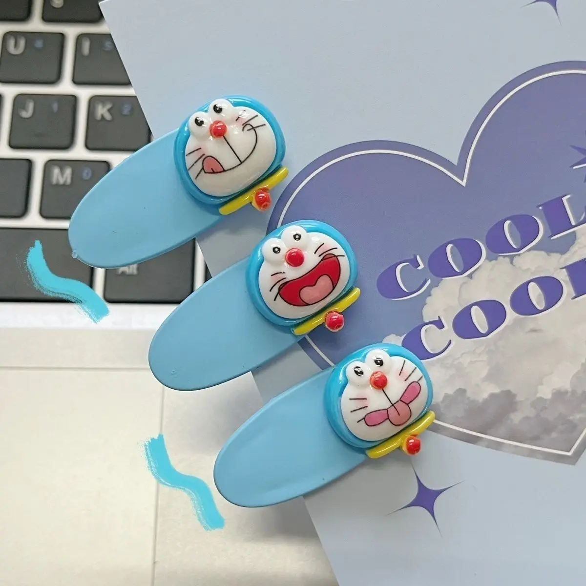 Cute Doraemon Expression Duckbill Hair Clips Ins Style Girly Side Hair Pins Anime Couple Daily Hair Accessories view 2