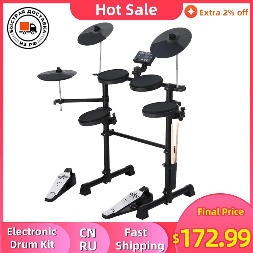Electric Drum Set 8 Piece Electronic Drum Kit for Adult Beginner