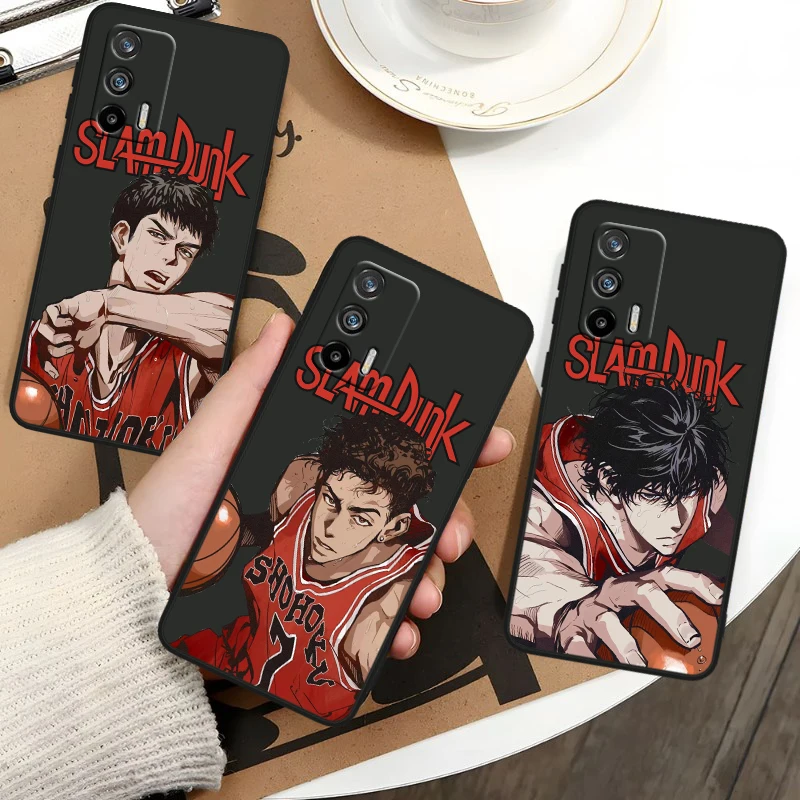 S-lam D-unks Animation For OPPO Realme GT3 2 C55 C33 C35 C30S C31 X3 X2 Q5i Q3S C21Y Pro Black Silicone Phone Case