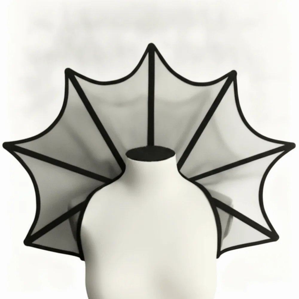 Lace Victorian Stand Up Collar Renaissance Gothic Queen Cosplay Cloak Medieval Design Mesh Halloween Costume Accessories Women
