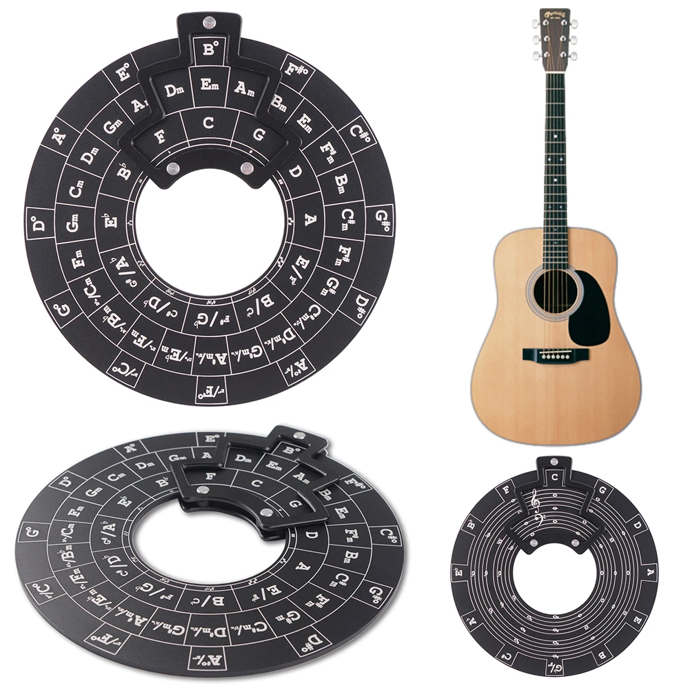 Circle Of Fifths Wheel Guitar Chord Wheel Wooden Melody Tool Musical Instruments Chord Wheel For Musicians Guitar Accessories