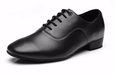 Discount New High Quality White Black PU Leather Men's Ballroom Dance Shoes/ Salsa Tango Dance Shoes/ Latin Dance Shoes Men