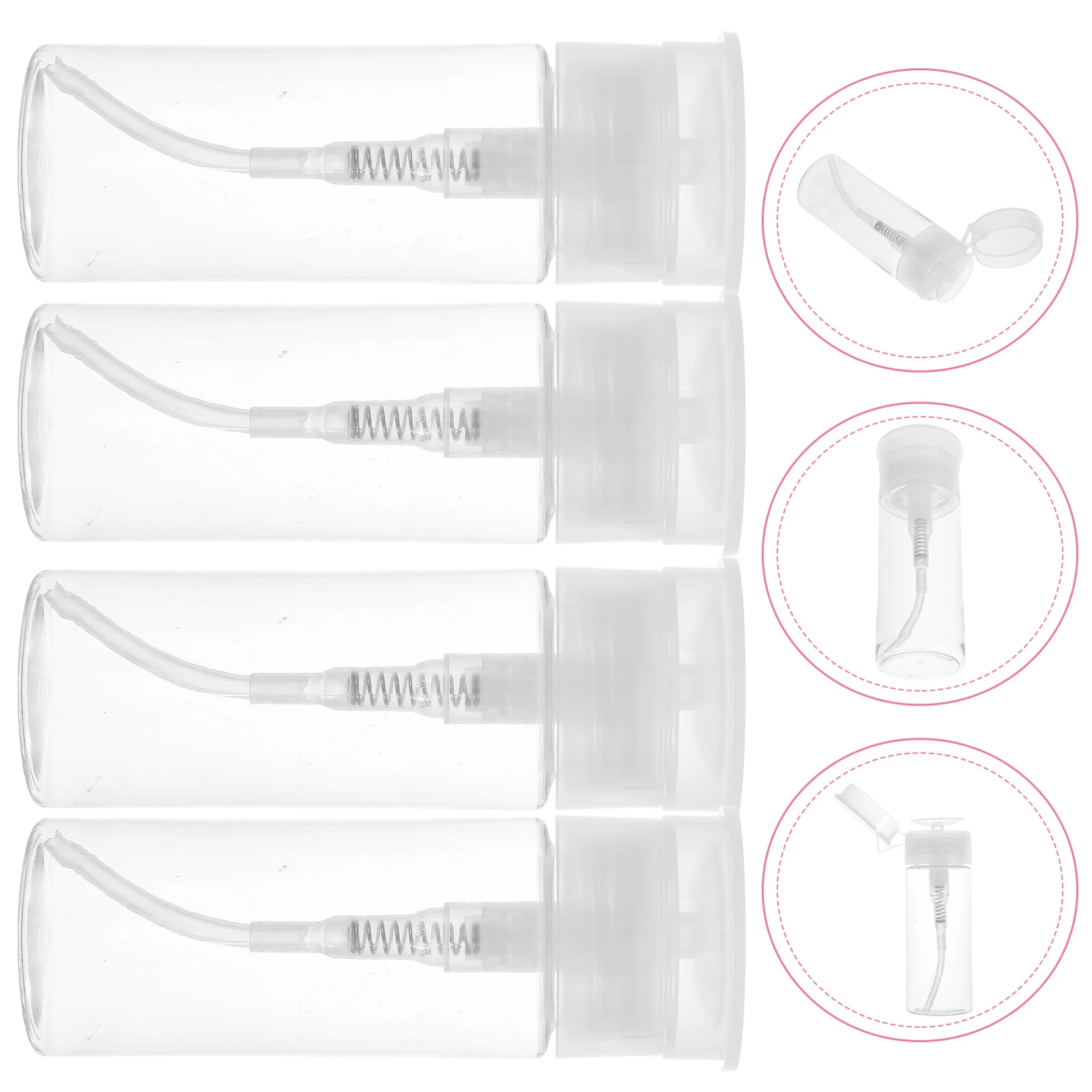 100Ml 매니큐어 리무버 병 프레스 디스펜서 여행용 액체 펌프 병 내구성 플라스틱 무취 스프링 디자인 메이크업용