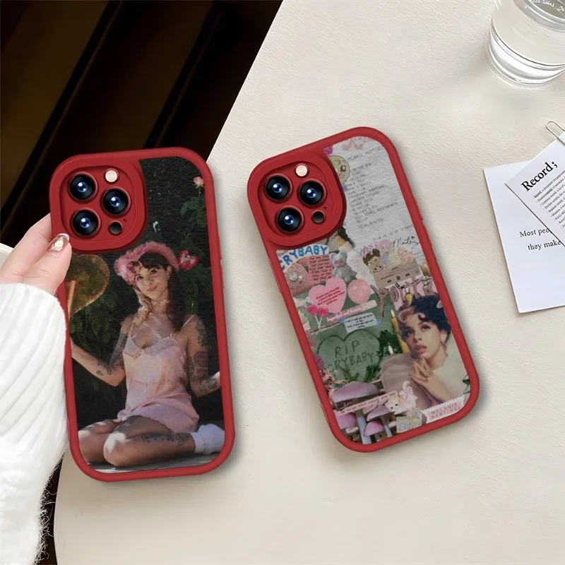 Girl Singer Melanie Martinez Phone Case Red For IPhone 11 13 14 12 Pro Max Mini Xs X Xr 7 8 Plus SE2020 Leather Texture Coque