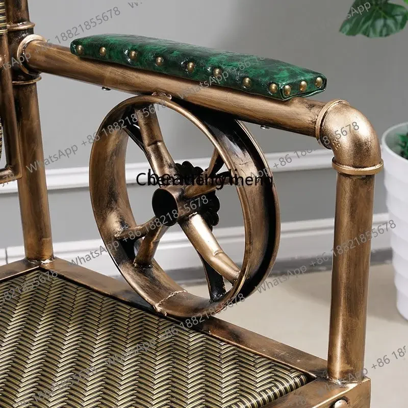 k182ZC182Retro rattan cutting chair Hair care salon chair Lifting rotating barber chair