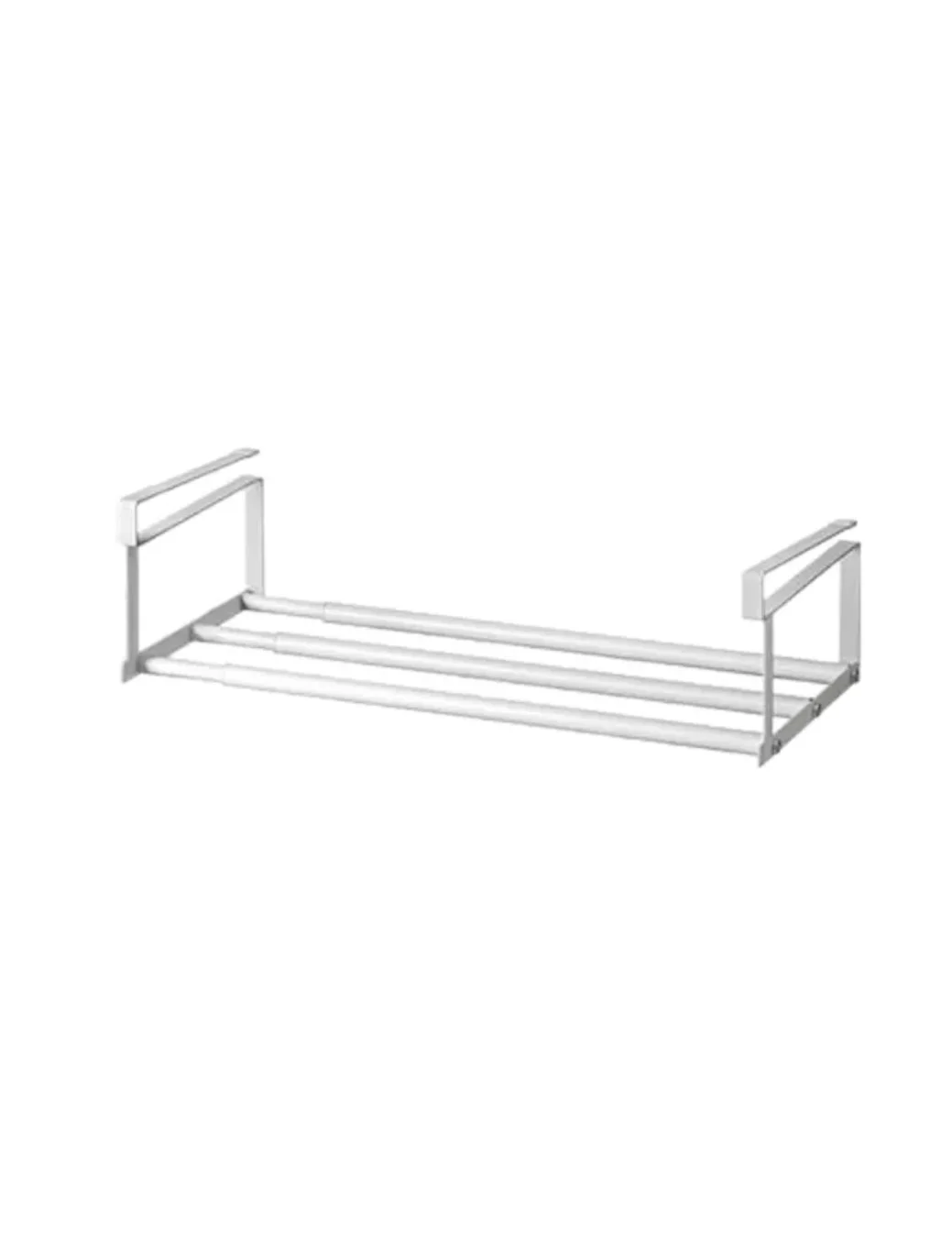 Verstelbaar schoenenrek |   Ruimtebesparende gelaagde organizer voor schoenenkasten thuis |   Schoen onder de plank (wit))