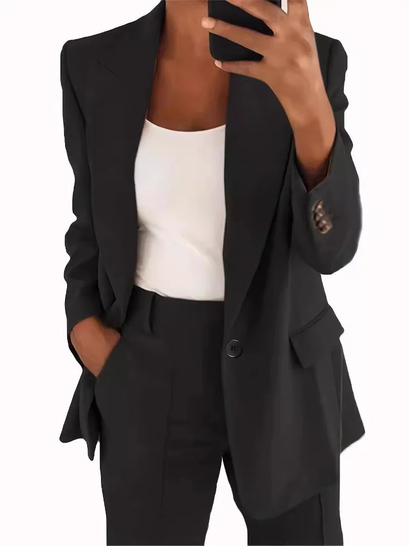Fashionable Tailored Coat for Women Slim Fit Collared Outerwear Professional Sensation Spring Autumn High Quality Suit Jacket