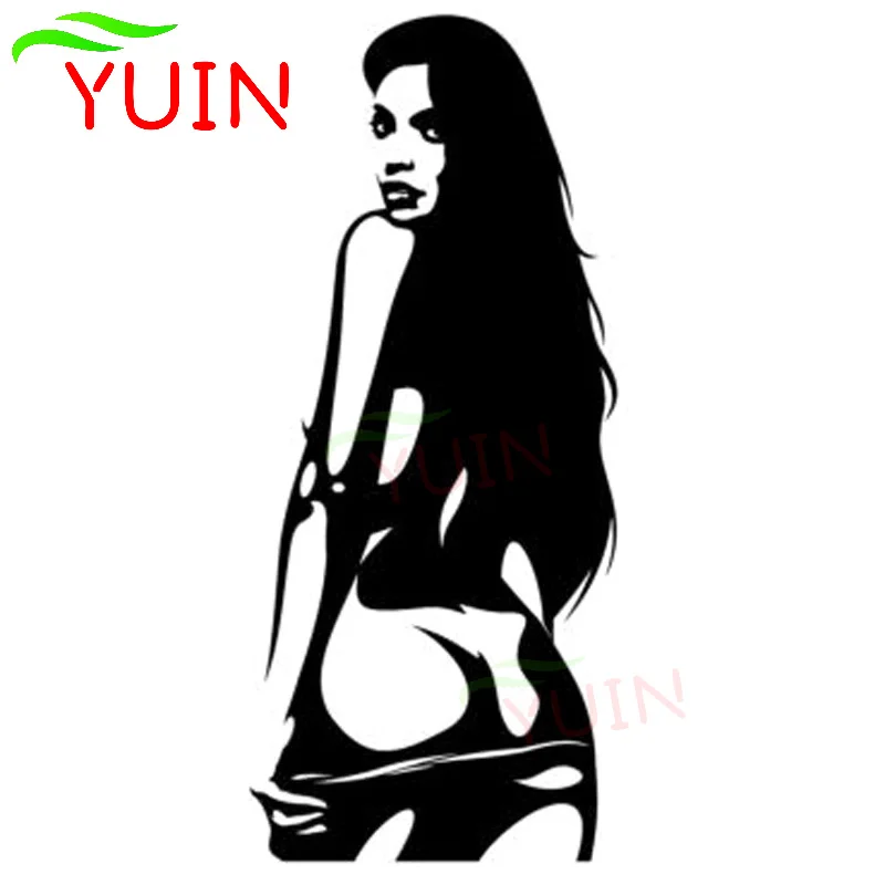 YUIN Sexy Undressing Girl Car Sticker Fashion Personality Decoration Creative PVC Waterproof Decal Black/White/Red/Laser/Silver