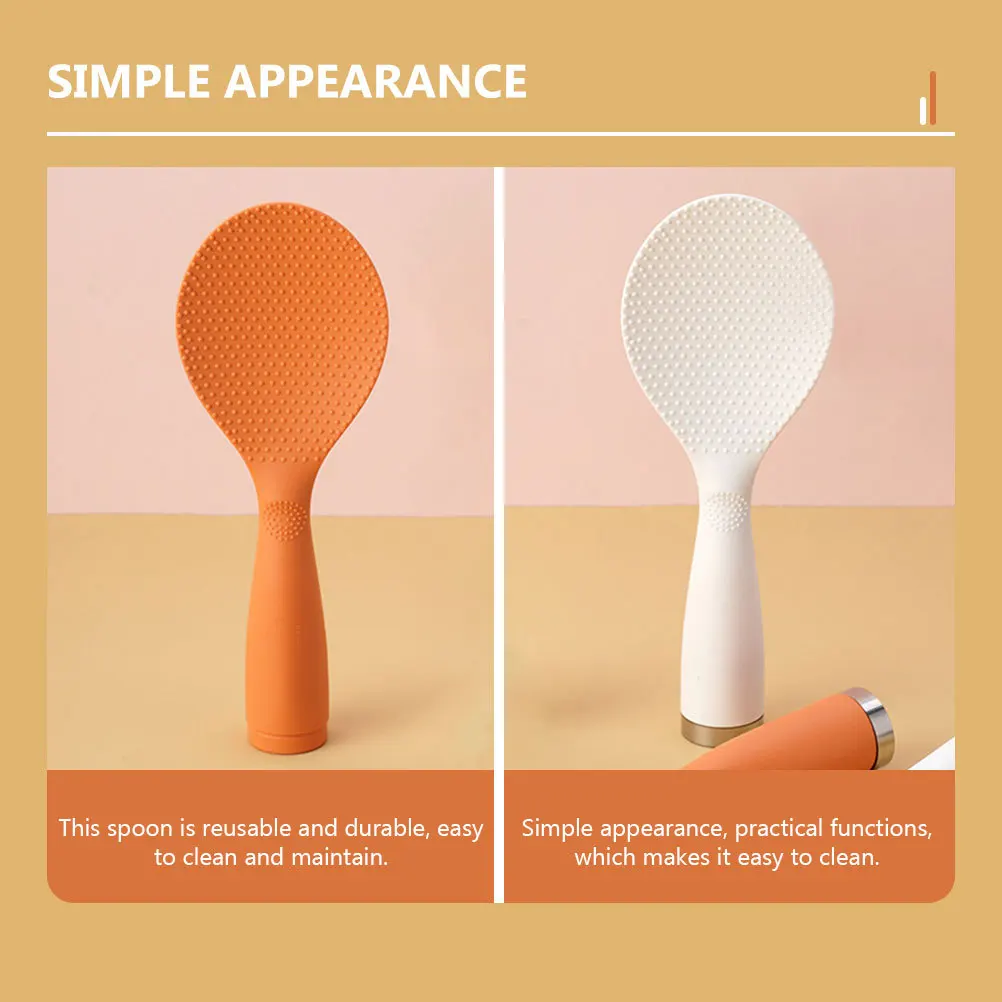 

4Pcs Electric Rice Cooker Rice Spatula Non-Stick Plastic Standing Spoon Household Kitchen Supply Practical Use