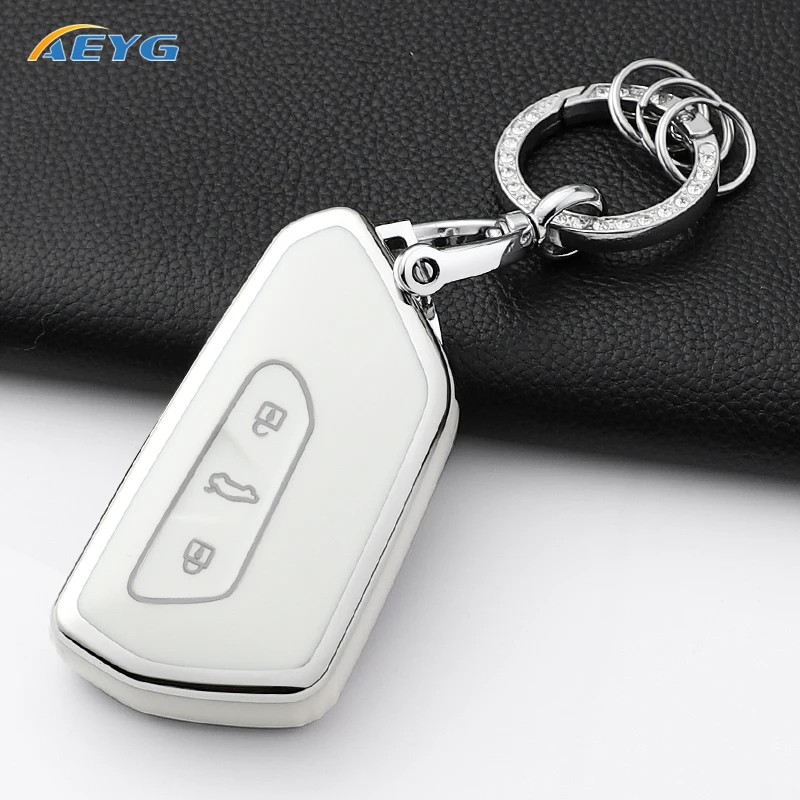 حافظة مفاتيح ذكية للسيارة من البولي يوريثان لسيارة VW Volkseagen Golf 8 MK8 ID.3 ID.4 Cupra Skoda Octavia A8 SEAT Leon MK4 2021 Formentor Tarraco #3