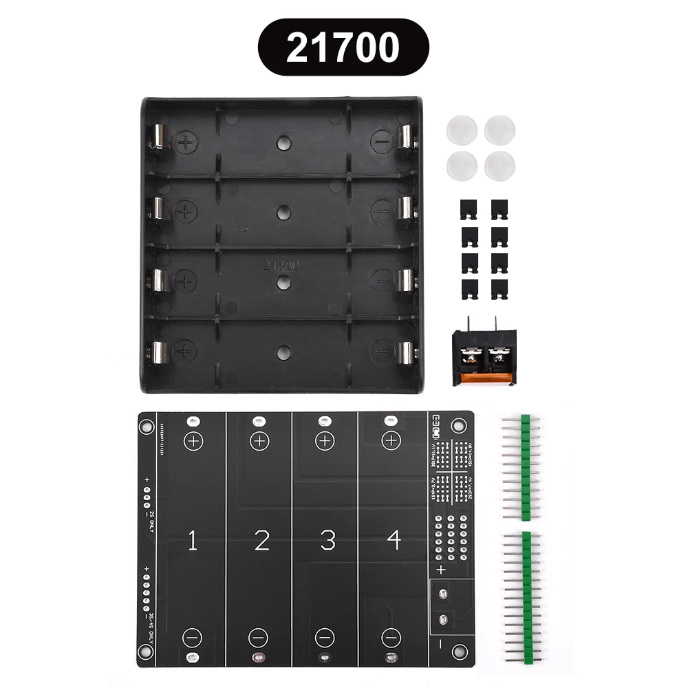 18650 21700 Lithium Battery Series Combination Battery Box 4 Slots 3.7V 14.8V DIY Battery Storage Box in Parallel Batteries Case