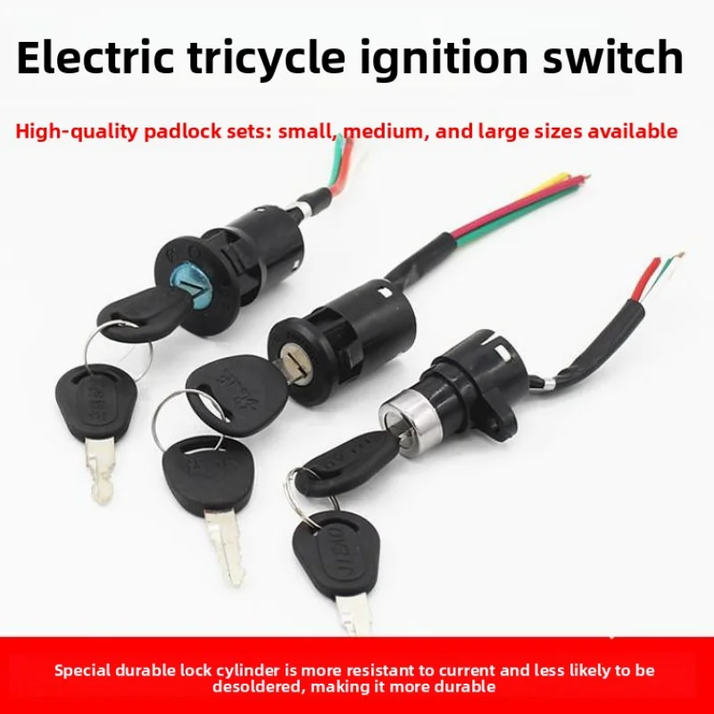 Universal Motorcycle Ignition Switch Lock With 2 Keys Electric Door Lock for Scooter E-Bike Motorbike Replacement Parts.
