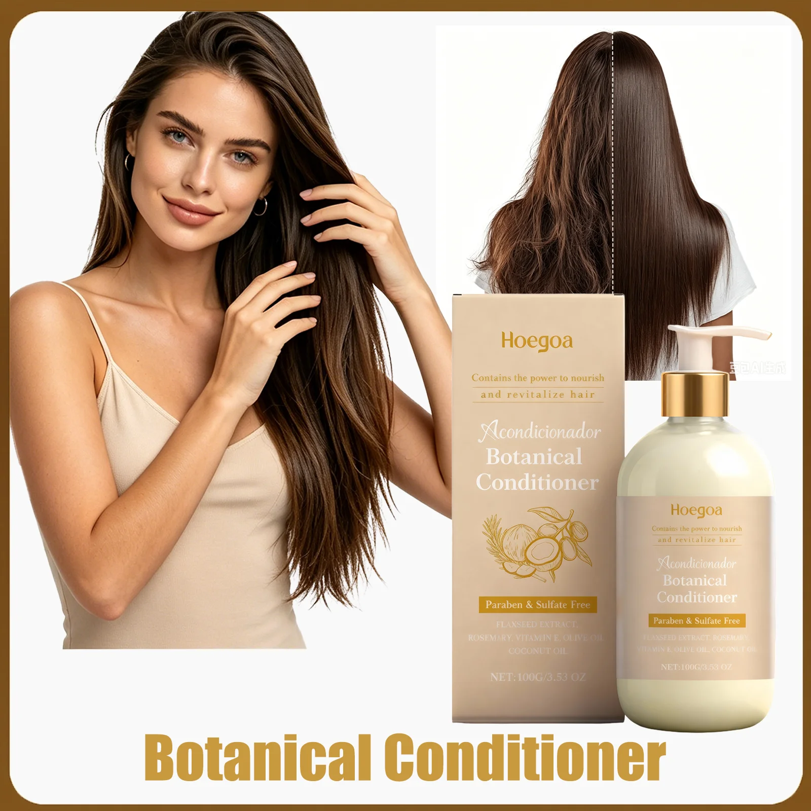 Hoegoa Botanical Conditioner With Vitamin E And Aloe Vera Deep Nourish Repair Dry Damaged Hair Boost Shine Keep Silky Smooth