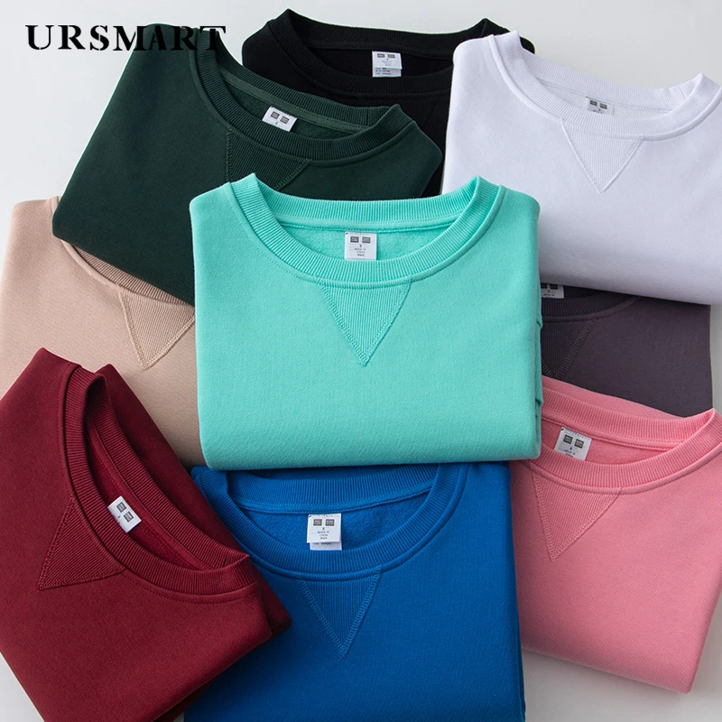 

460 gms mens cotton thick hoodie crew neck solid colorful fashion winter hoodies men