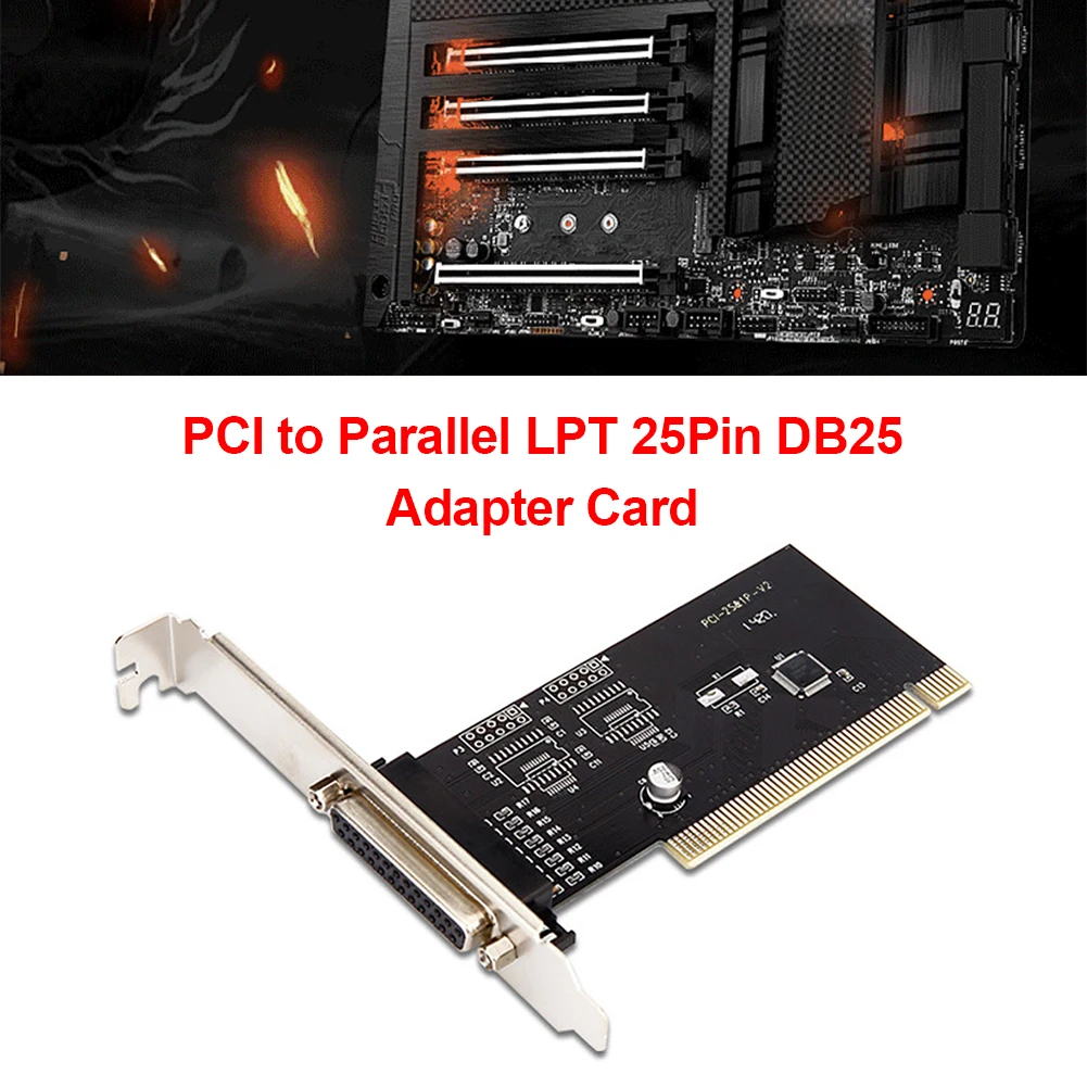 PCI إلى طابعة LPT المتوازية بطاقة توسيع وحدة تحكم المنفذ ، DB25 ، 25Pin