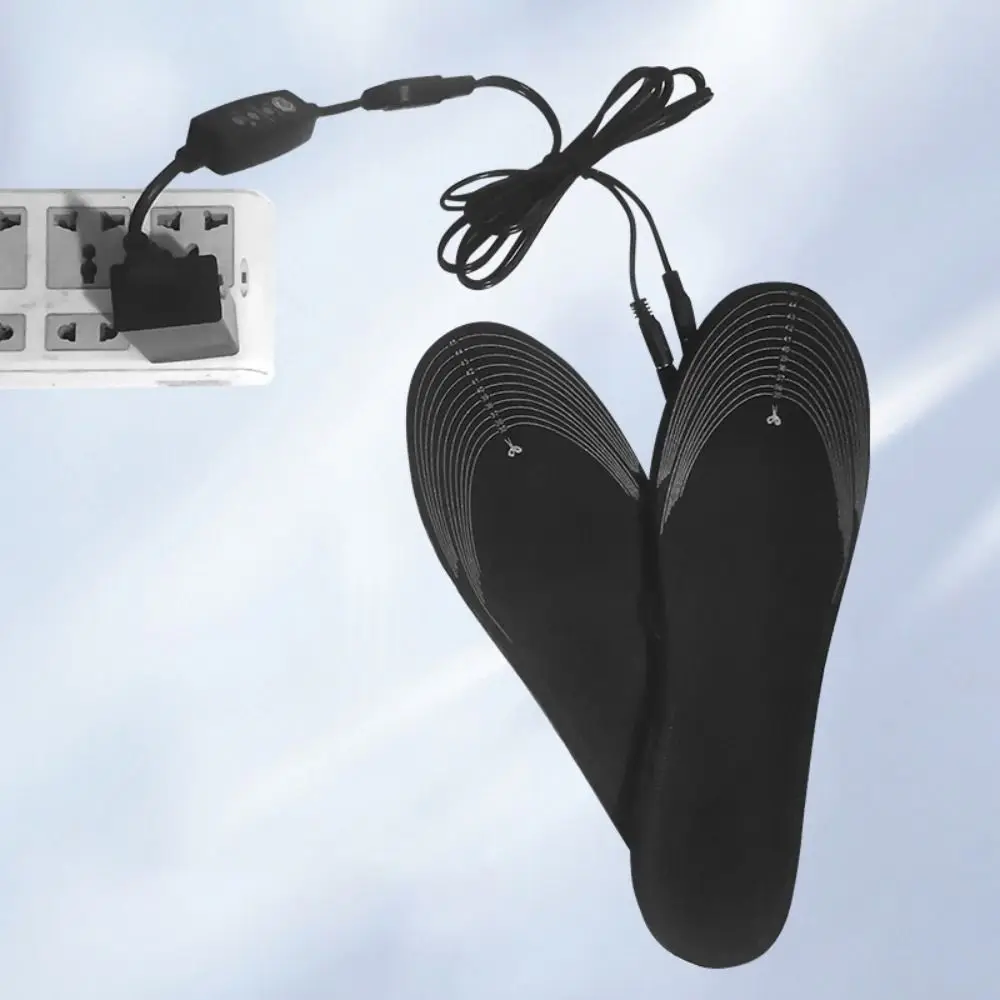 Cuttable USB Heated Shoe Insoles 3 Gear Control Non-Slip Warm Thermal Insoles Washable Rapid Heating Electric Foot Warming Pad