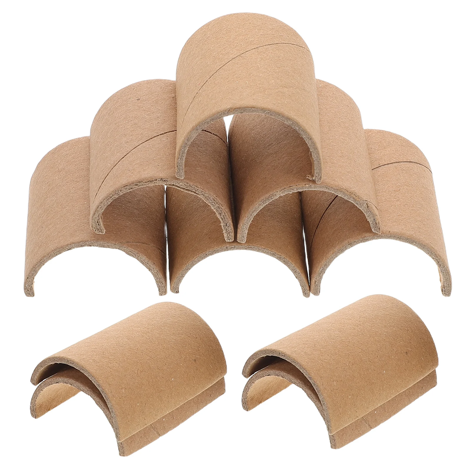 

10Pcs Kraft Paper Tubes Creative Half Round Shape for Kindergarten DIY Car Tracks Classroom Decoration Paper Tubes for Crafts