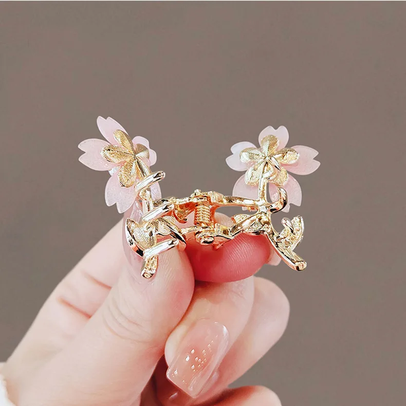 Exquisite cute cherry blossom mini small alloy clip bangs hair clip side hairpin women