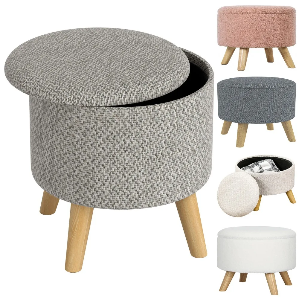 

Пуфик для хранения вещей, круглый табурет с мягким сиденьем
