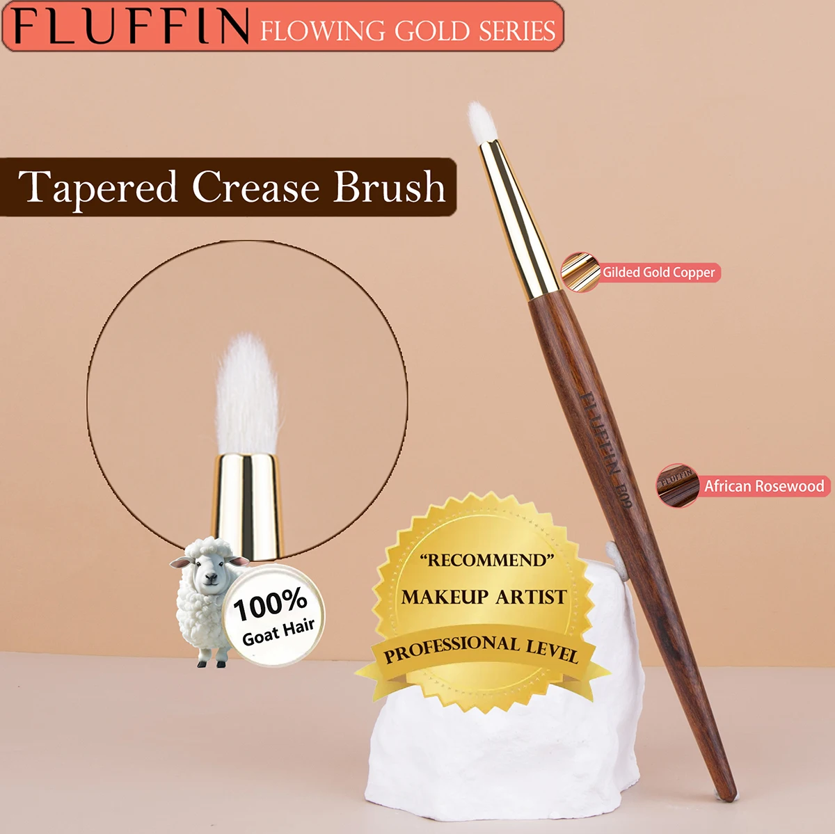 

FLUFFIN E09 Eyeshadow Smudge Brush Eyeshadow Crease Eyeliner Smudge Detail Eye Makeup Brush Selected 100% Fine Pointed Goat Hair