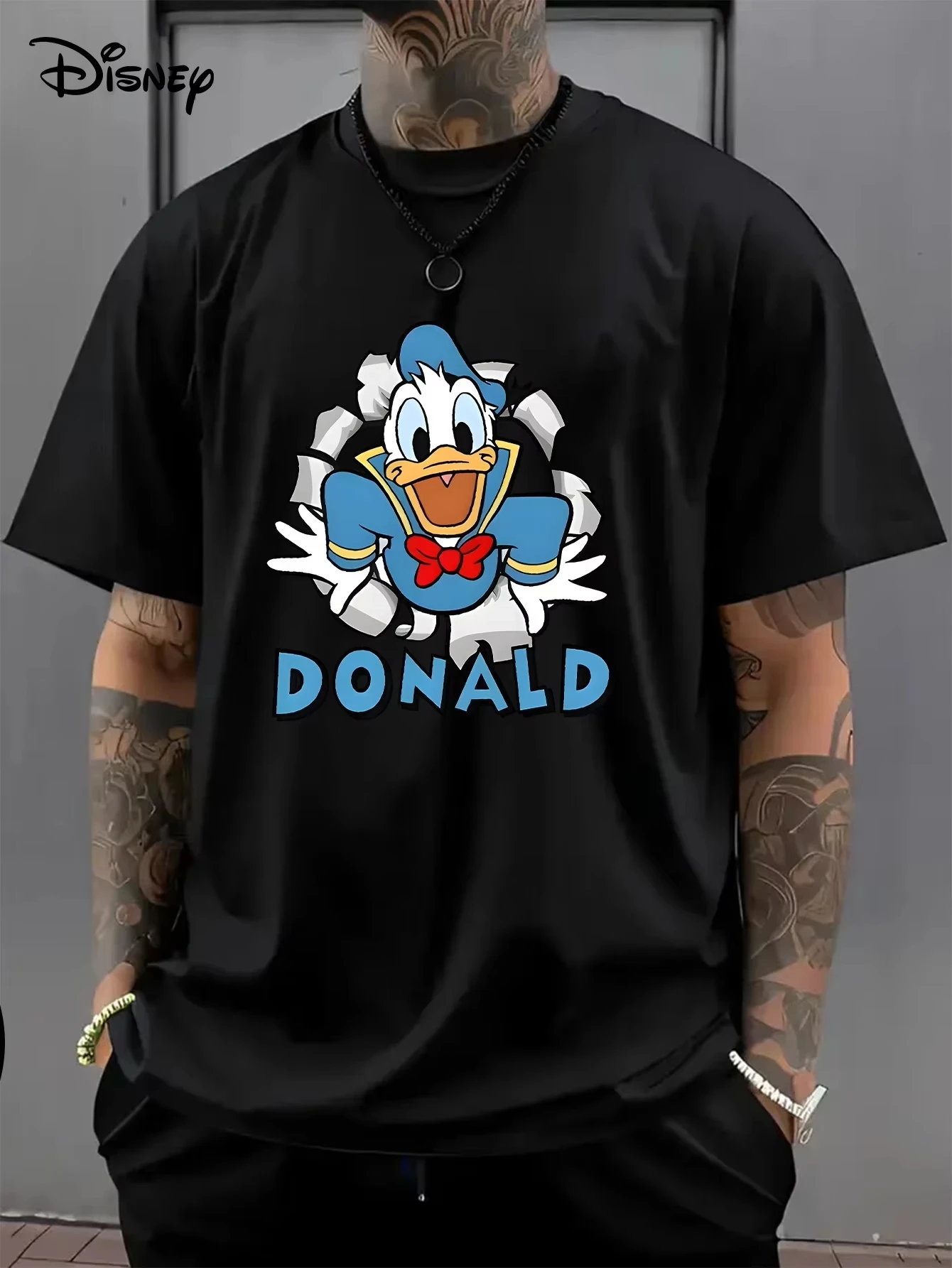 

Disney 2026 New Hot Donald Duck Cute Cartoon Animated Character Printed Summer T-Shirt Boy Girl Casual Family Parent-Child Top