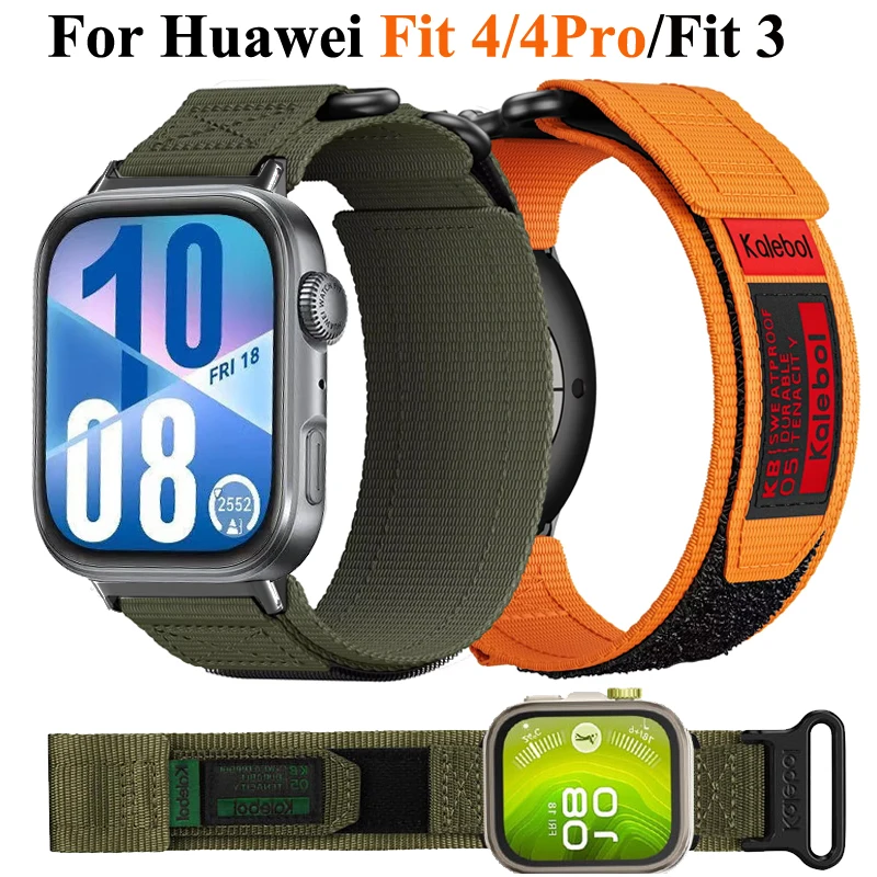 Tactical Nylon Loop Strap For Huawei Watch Fit 4 3 Bracelet Correa Sport Watchband for Huawei Watch Fit 4 Pro Replacement Band