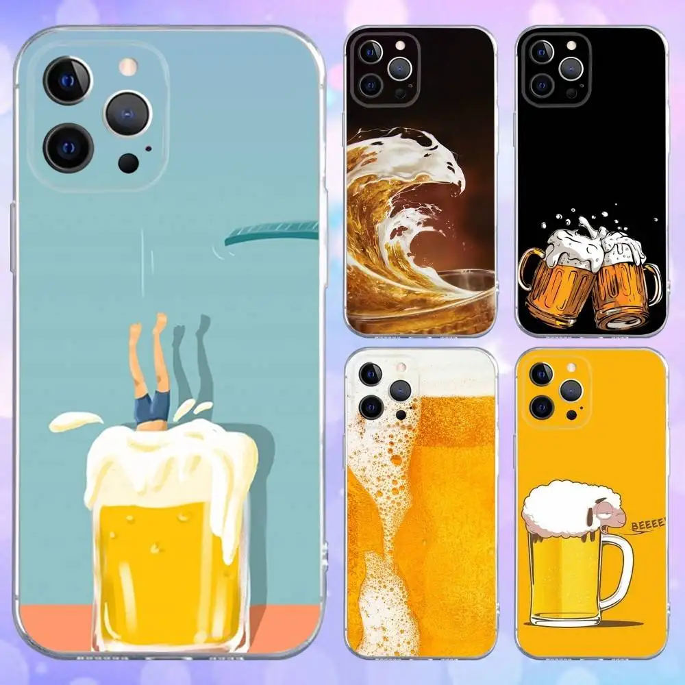

Beer Print Phone Case For iPhone 16e,16,15,14,13,12,11 Plus,Pro,Max,XR,XS,X,Plus,SE,Mini Transparent Soft Cover