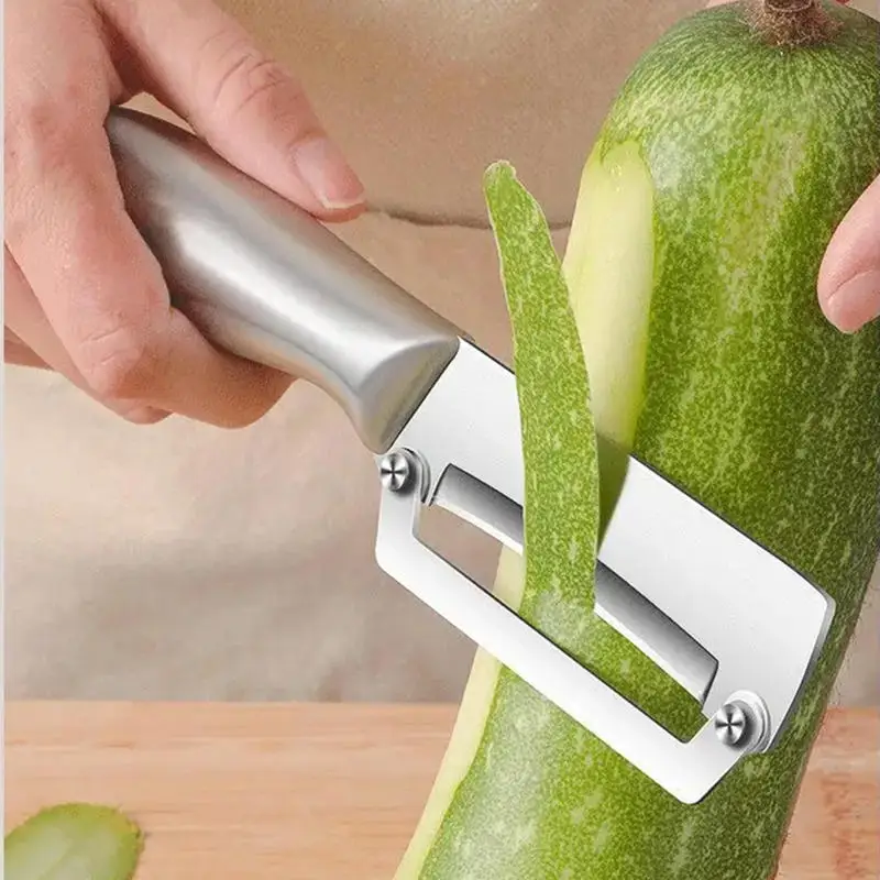 1PC Stainless Steel Flat Edge Peeler Potato Peeler Slicer Knife Watermelon/Melon Grater Kitchen Multi-Purpose Tool​