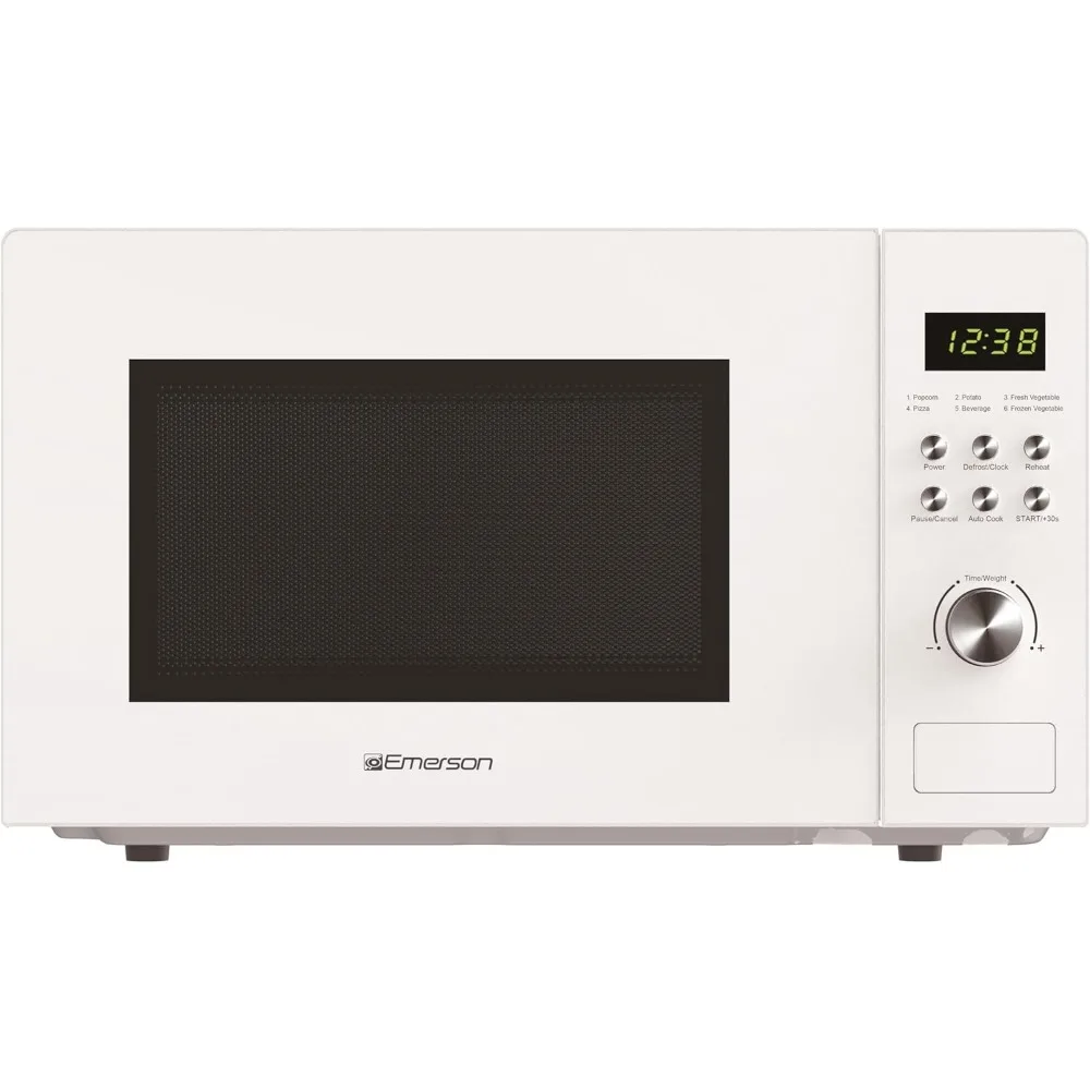 Horno microondas con temporizador y pantalla LED de 1000W,6 configuraciones preprogramadas, tocadiscos de vidrio extraíble con bloqueo de seguridad para niños