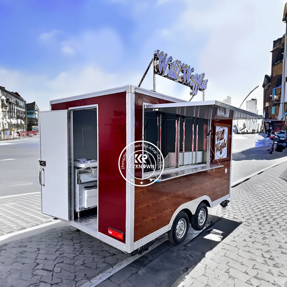 Mobile Food Truck Food Trailer Kitchen Bakery Fruit Service Cart with Exhaust Fan With CE and DOT