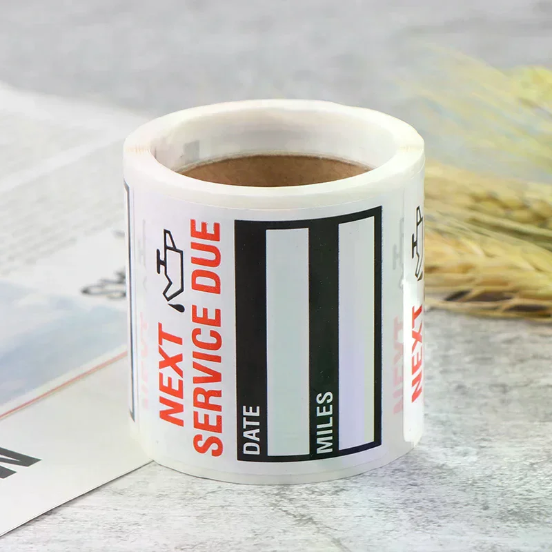 100pcs/roll Oil Change/Service Reminder Stickers Window Sticker Car Sticker